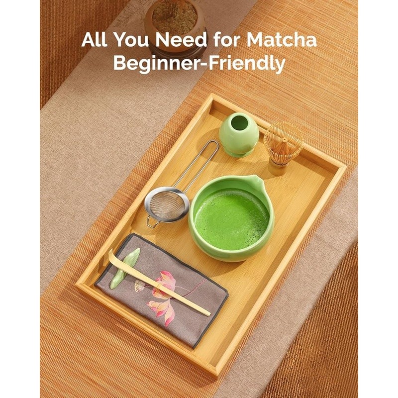 Complete Matcha Set 7 Piece Kit Bamboo Whisk Matcha Bowl Tea Ceremony Gift New gallery