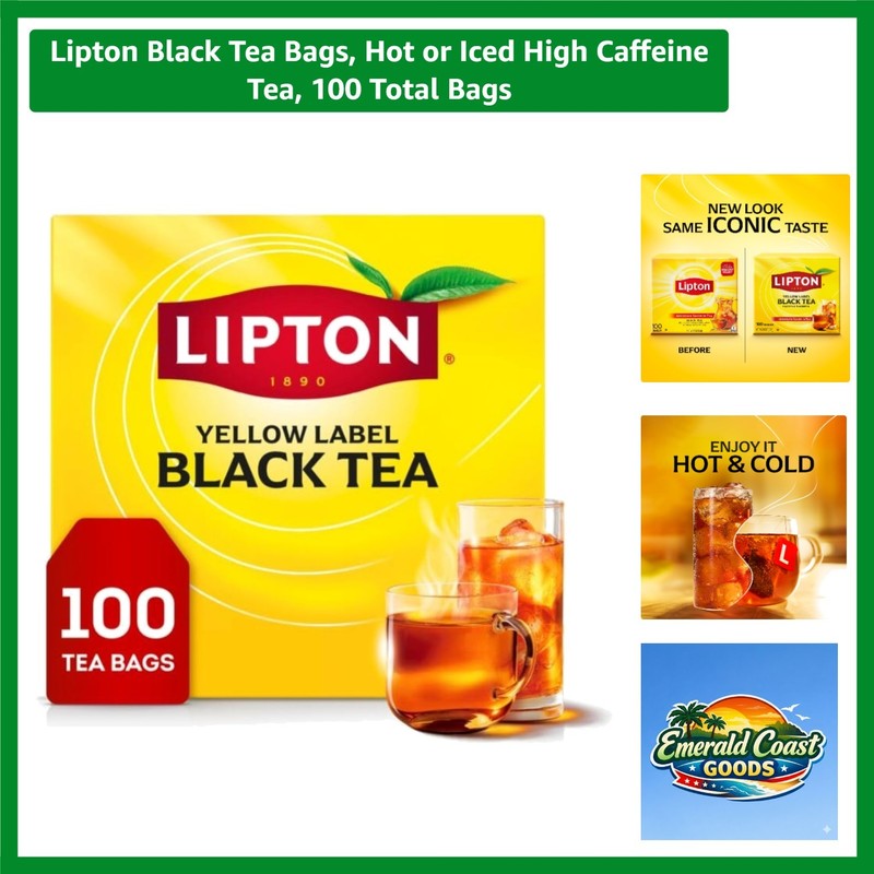 Sustainable High Caffeine Black Tea Bags – 100 Count for Anytime Indulgence