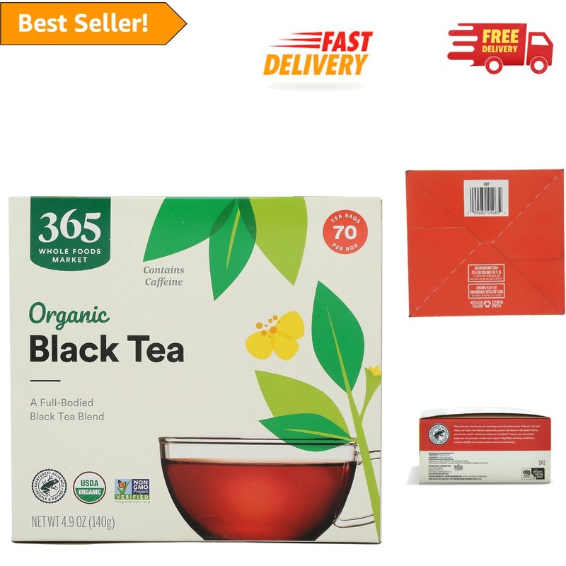 Organic Black Tea – 70 Count Single-Serve Tea Bags, Kosher and Antioxidant Rich