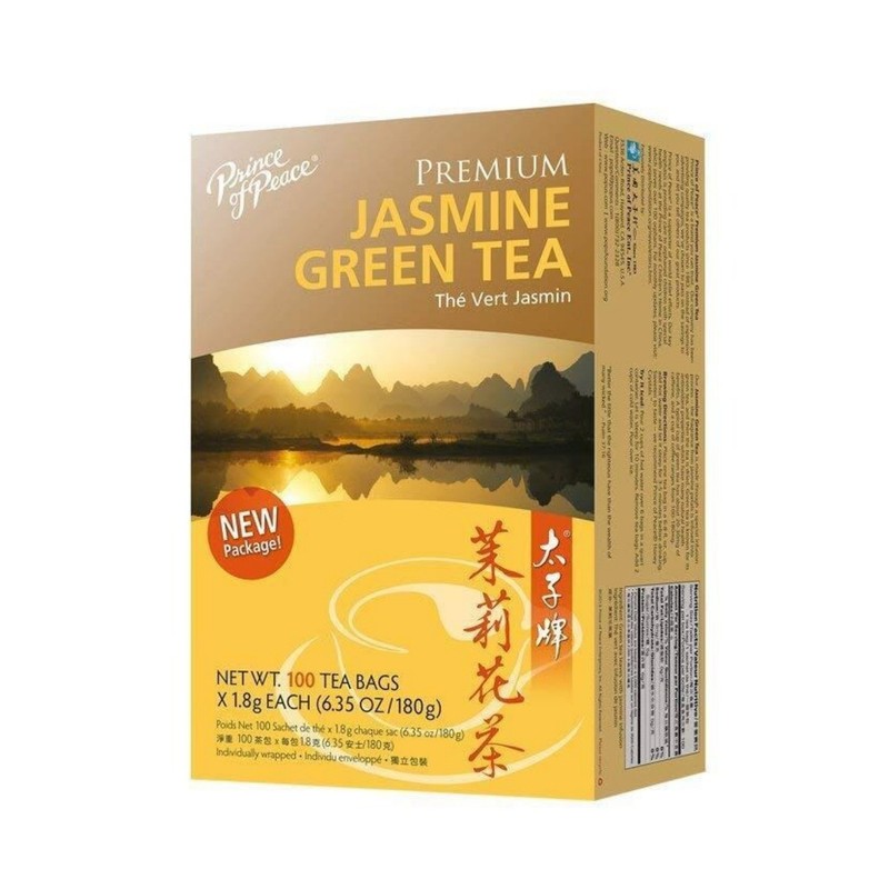 Premium Jasmine Green Tea, 100 Tea Bags Each Box -Prince of Peace