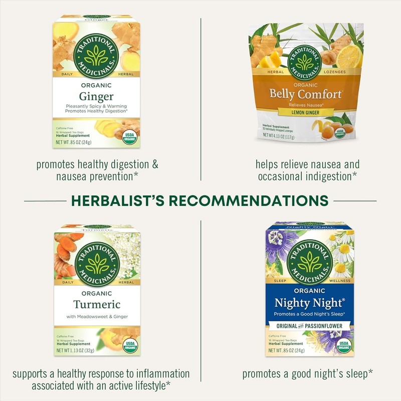 Natural Digestive Support - Organic Ginger & Chamomile Tea - 96 Count Pack of 6 gallery