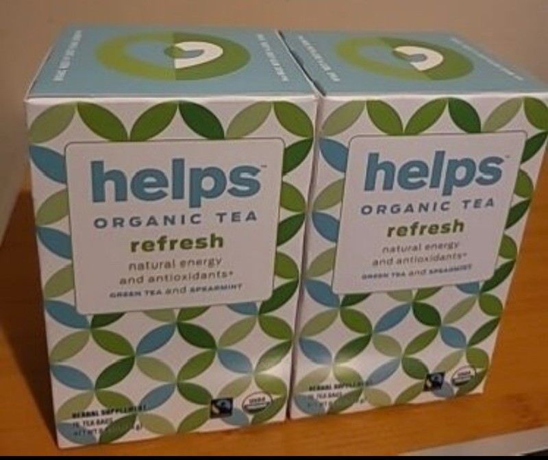 2) Boxes Helps Teas Refresh Organic Green Tea W/Spearmint Herbal 32 Tea Bags NIB gallery