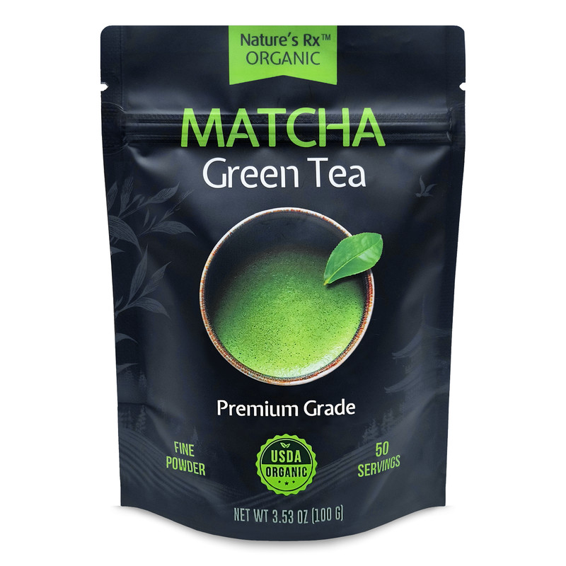 Natures Rx USDA Organic Matcha Tea Powder Premium Grade 100g Pack | 50 Servings