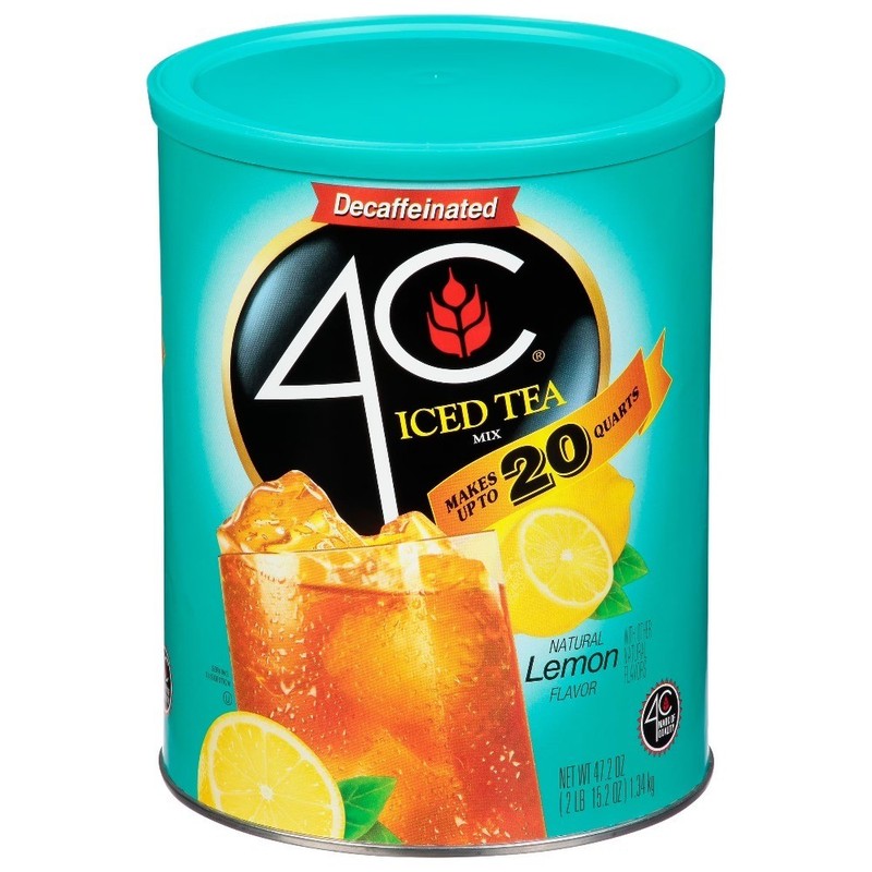 Decaffeinated Iced Tea Mix Lemon Flavor Large 47.2 Ounce Container Single Pack