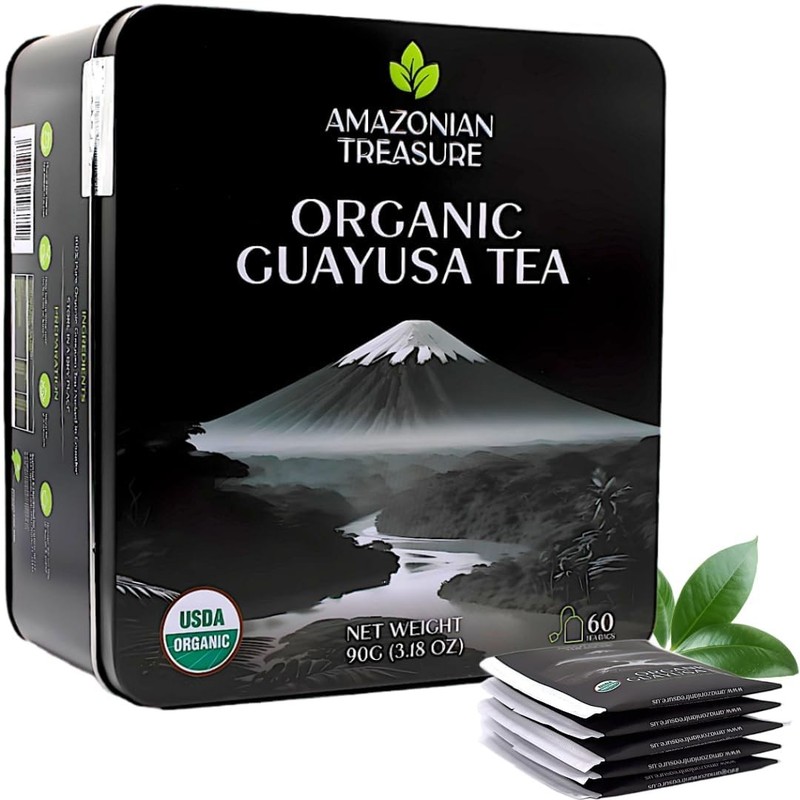 Amazonian Treasure, Organic Guayusa Tea Bags - 60 Count, Coffee Alternative, ...