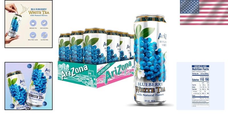 Enjoy Refreshing Blueberry White Tea - Big 22 Oz Can, 12 Pack for Ultimate Taste gallery