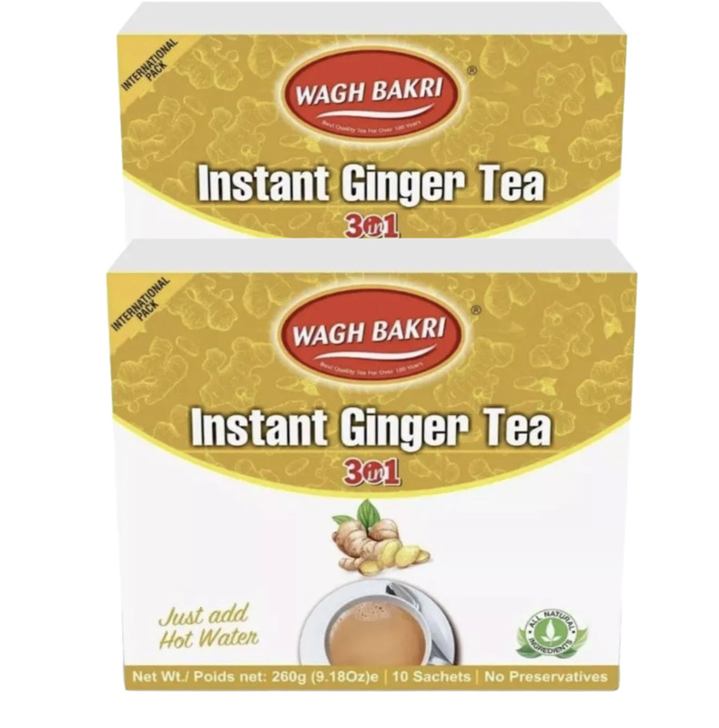 ( 2 Packs) Wagh Bakri Ginger Instant Tea Premix, 260Gram
