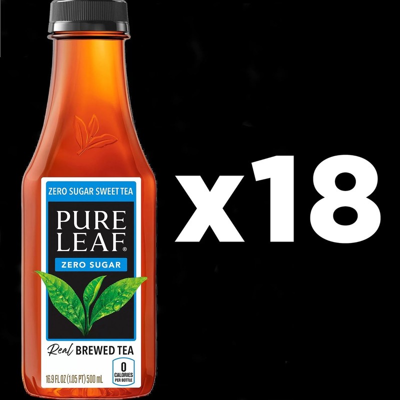 Pure Leaf Zero Sugar Real Brewed Tea Sweet Tea, 16.9 Fluid Ounce (Pack of 18) gallery