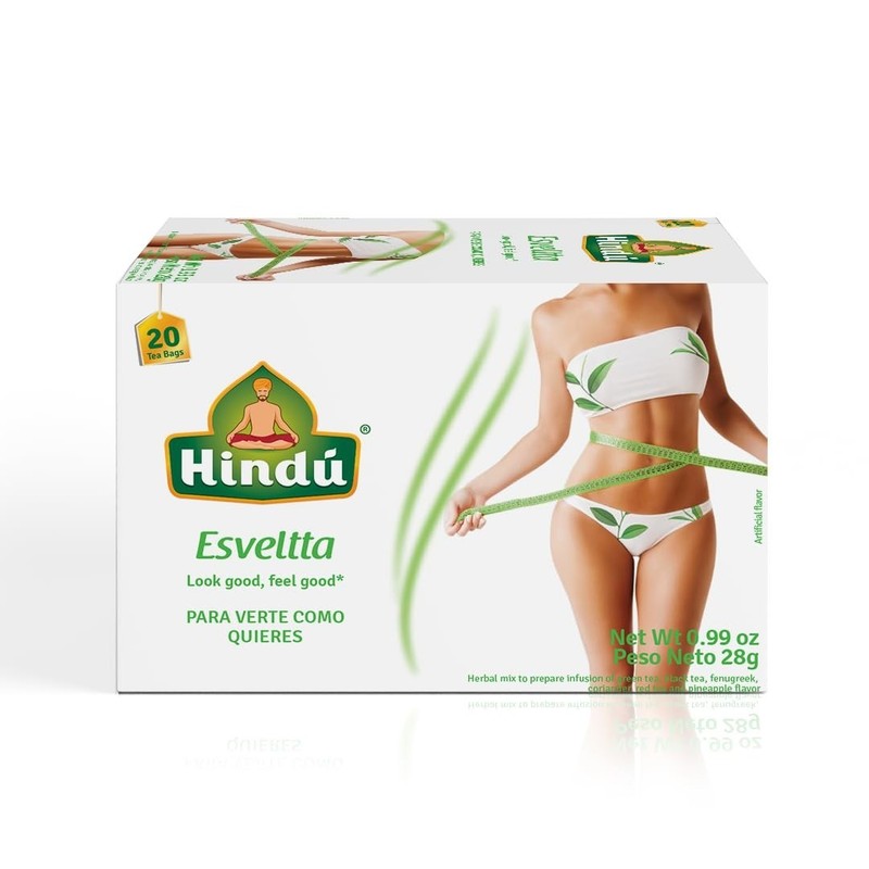 Decaffeinated Esveltta Green Tea – 20 Individually Wrapped Bags of Peach-Papaya