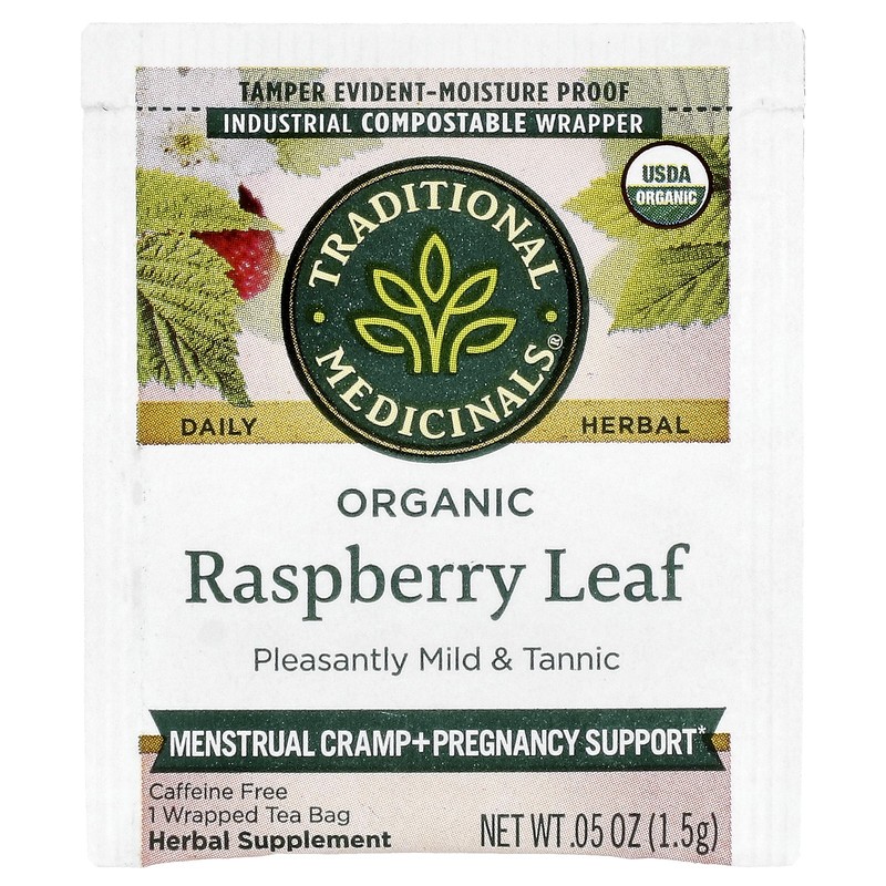 Organic Raspberry Leaf, Caffeine Free, 16 Wrapped Tea Bags, 0.85 oz (24 g) gallery
