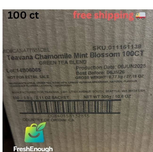 Starbucks Teavana Chamomile Mint Blossom Bouquet Green Tea Blend 100ct satchets