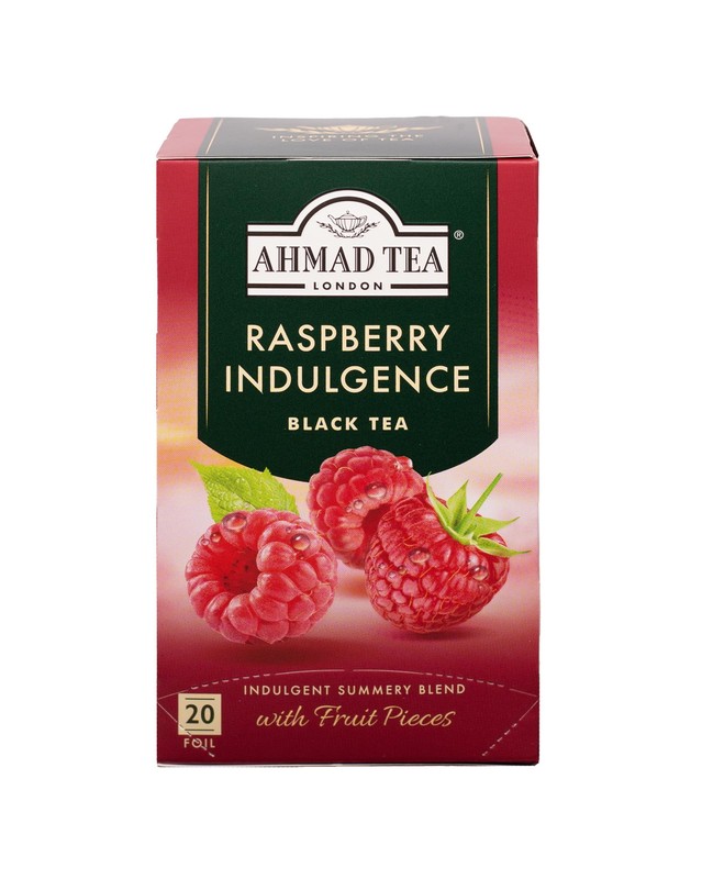 Ahmad Raspberry Flavored Black Tea Bags 20 Count Fruity Summer Brew