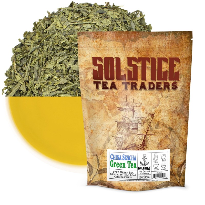 Solstice Loose Leaf Sencha Green Tea, 1 LB, Bulk 1 Pound (Pack of 1)