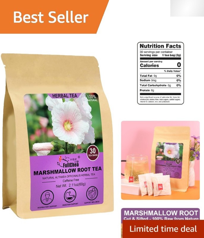 Marshmallow Root Tea, 30 Count – Natural Digestive & Respiratory Support