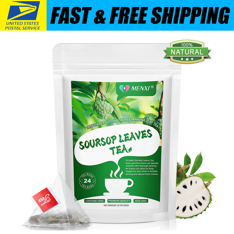 Soursop Tea Bags 100% Natural Graviola Leaves, Hoja Guanabana Tea, Caffeine Free