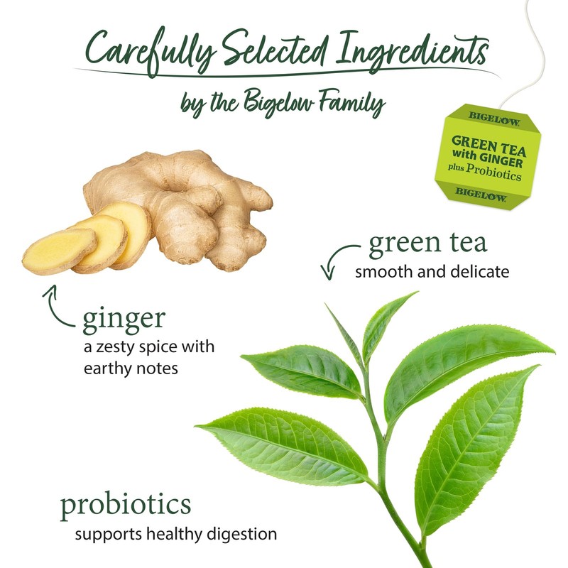Green Tea with Ginger Plus Probiotics, Caffeinated Tea with Ginger, 18 Count ... gallery