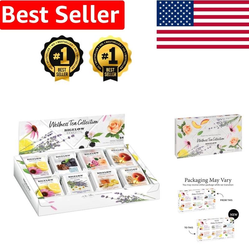 Diverse Wellness Tea Collection – 64 Individually Wrapped Bags for Freshness