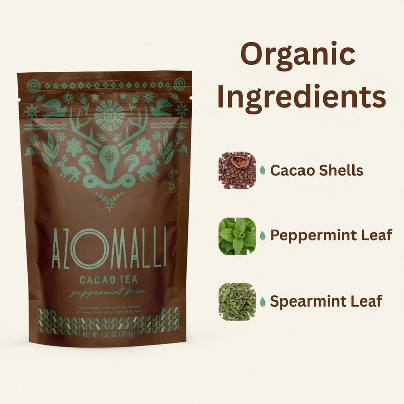 Peppermint Brew Cacao Shell Tea, Organic Cacao & Peppermint Herbal Blend, 15 ... gallery