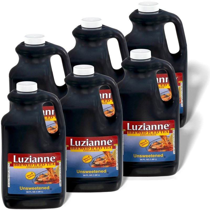 Iced Tea Concentrate, Unsweetened, Just Add Water, 64 Fl Oz Bottle (Pack of 6)