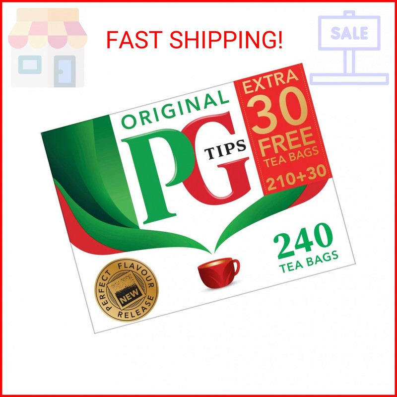 PG Tips Black Tea Non-Pyramid Tea Bags – 240 Count