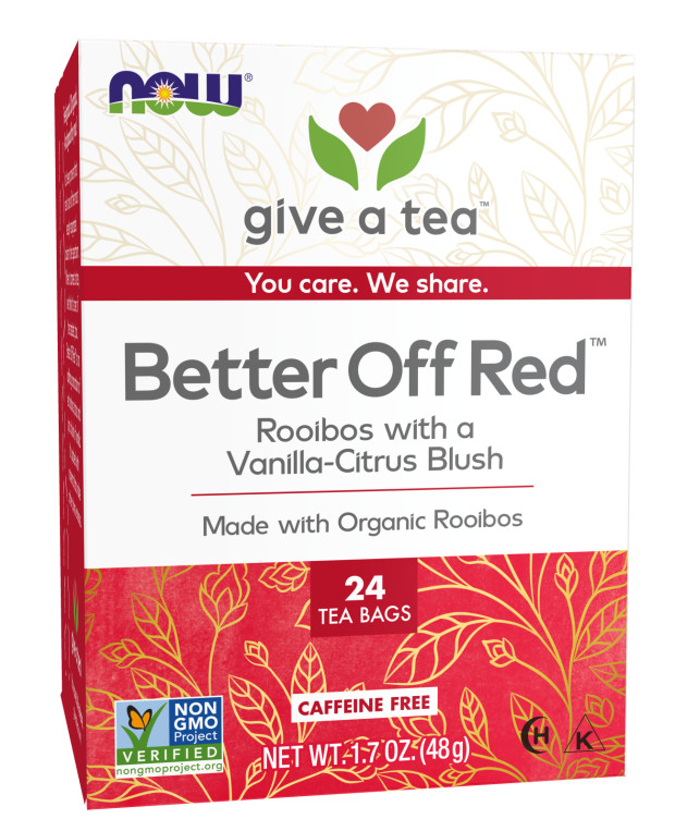 Better Off Red Rooibos Tea Vanilla Citrus Blush 24 bags By Now Foods