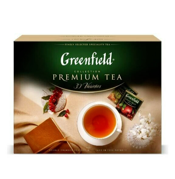 Greenfield Premium Tea Collection 30 Varieties Set Black and Green ( 120pcx1,5g)