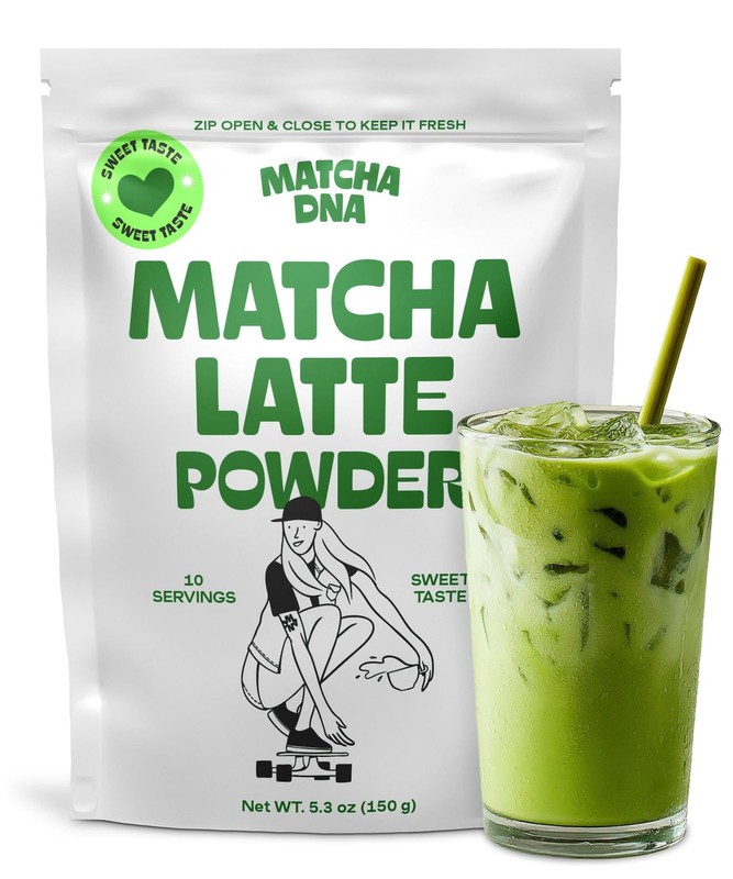 MatchaDNA Matcha Latte – Sweet Powder with Milk, No 5.3oz Bag 