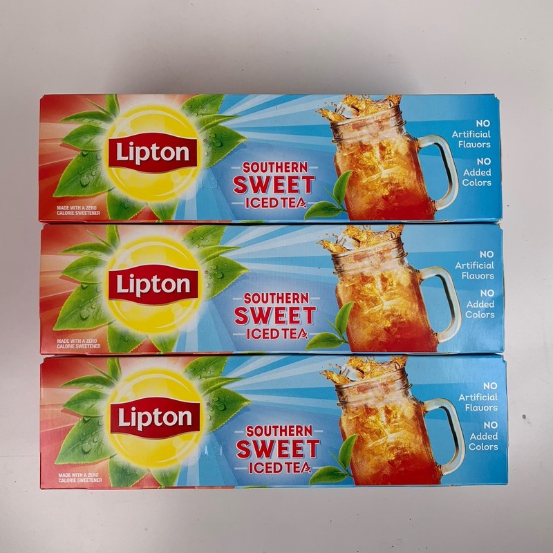 (3) Lipton Iced Tea Southern Sweet Tea Bags 22 ct 3.2 oz Exp 2028