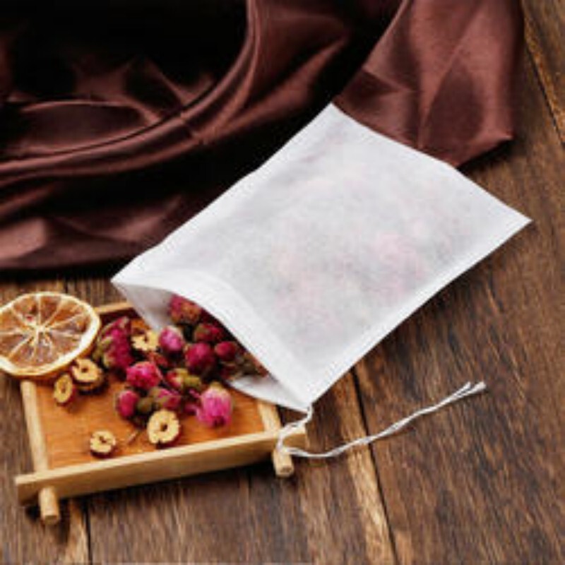 200Pcs Disposable Empty Tea Bag Drawstring Teabag Herb Loose Tea Filter gallery