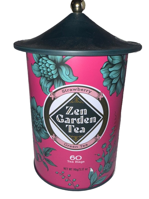 Pagoda Strawberry 🍓 Zen Garden Tea – 🍓 Green Tea 60 Bags BB 07/2027
