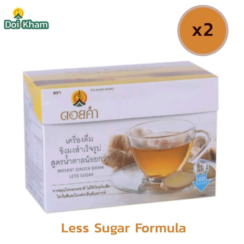 Doi Kham Instant Ginger Drink Less Sugar Formula (9g. x 12sachets)