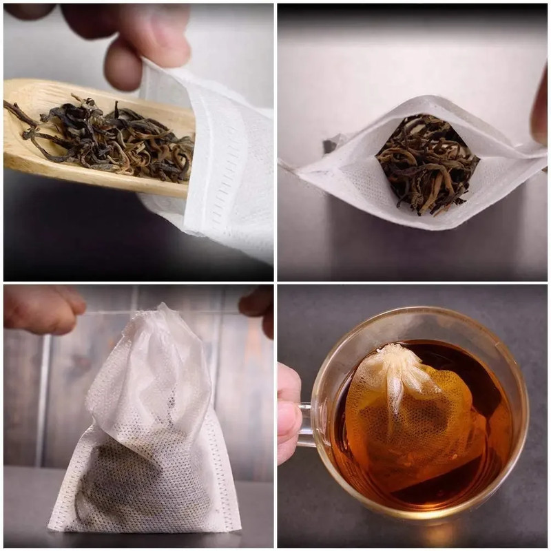 Disposable Teabags Empty Scented Tea Bags with String Heal Seal Filter Paper for gallery