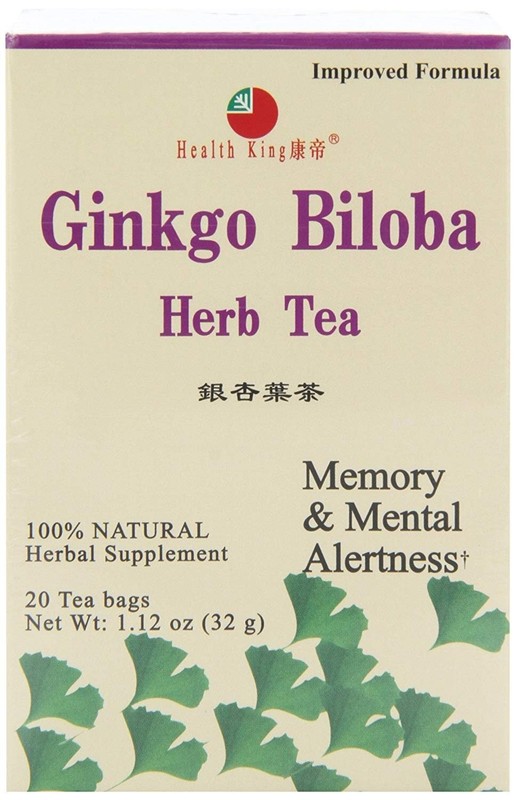 Health King Ginkgo Biloba Herb Tea Bags Natural Herbal Supplement 20 Count