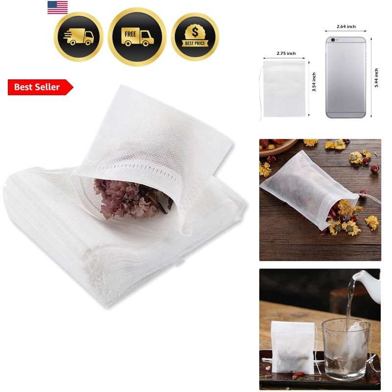 400 Pcs Tea Filter Bags Disposable Empty Tea Bags Drawstring Seal Tea Infuser…