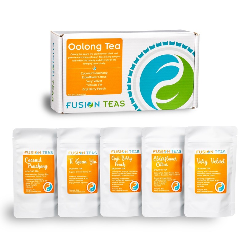 Oolong Tea Sampler – 5 Best Selling Loose Leaf Teas (Makes 40+ Cups) Fusion Teas