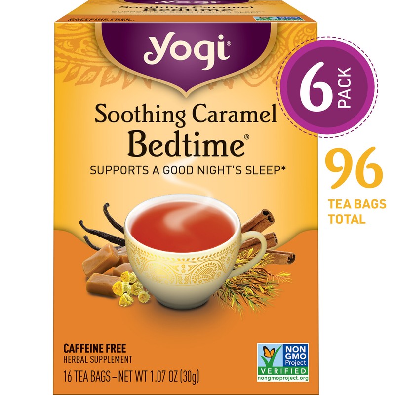 Yogi Tea – Soothing Caramel Bedtime – 6 Pack, 96 Tea Bags