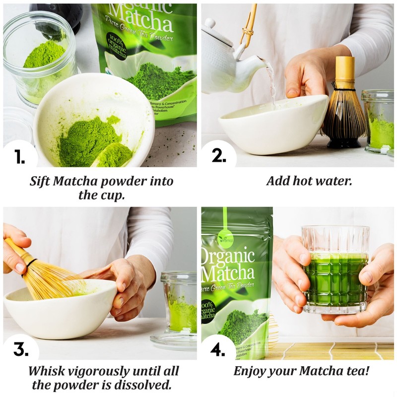 10 PACK Organic Matcha Green Tea Powder (4 Oz) - 100% Pure Easy to Mix gallery