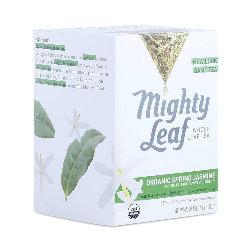 Organic Spring Jasmine Green Tea – 45 Count (3 Packs of 15) Silken Tea Pouches –