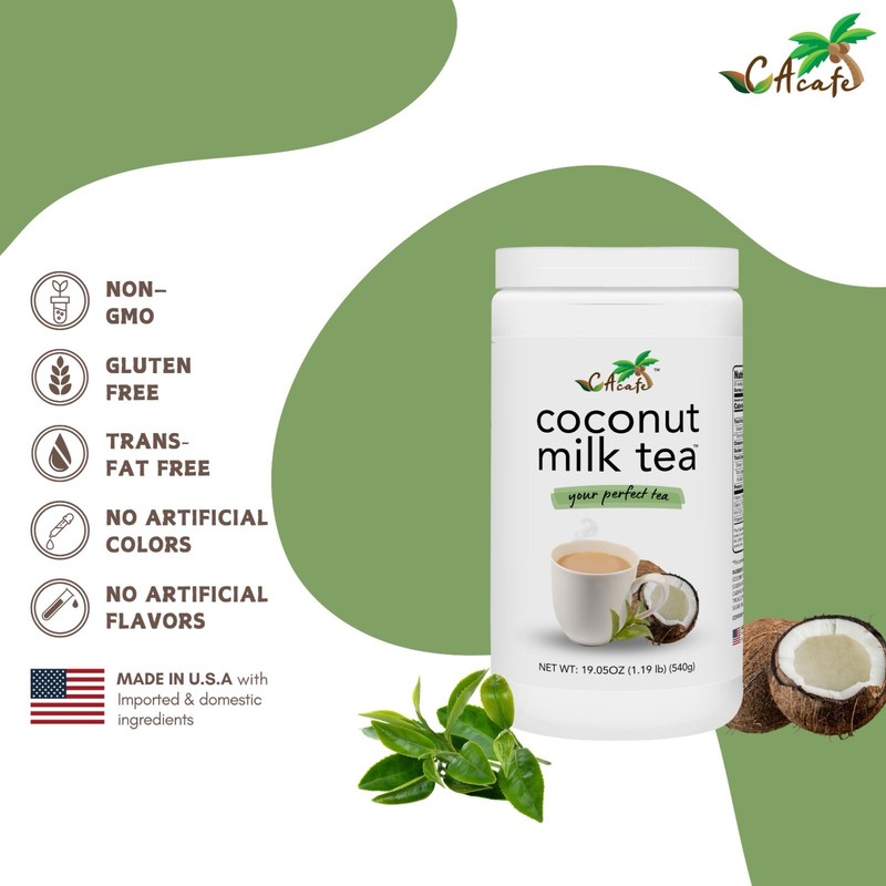 CAcafe Coconut Tea, Green Tea Infused with Coconut 19.05oz gallery