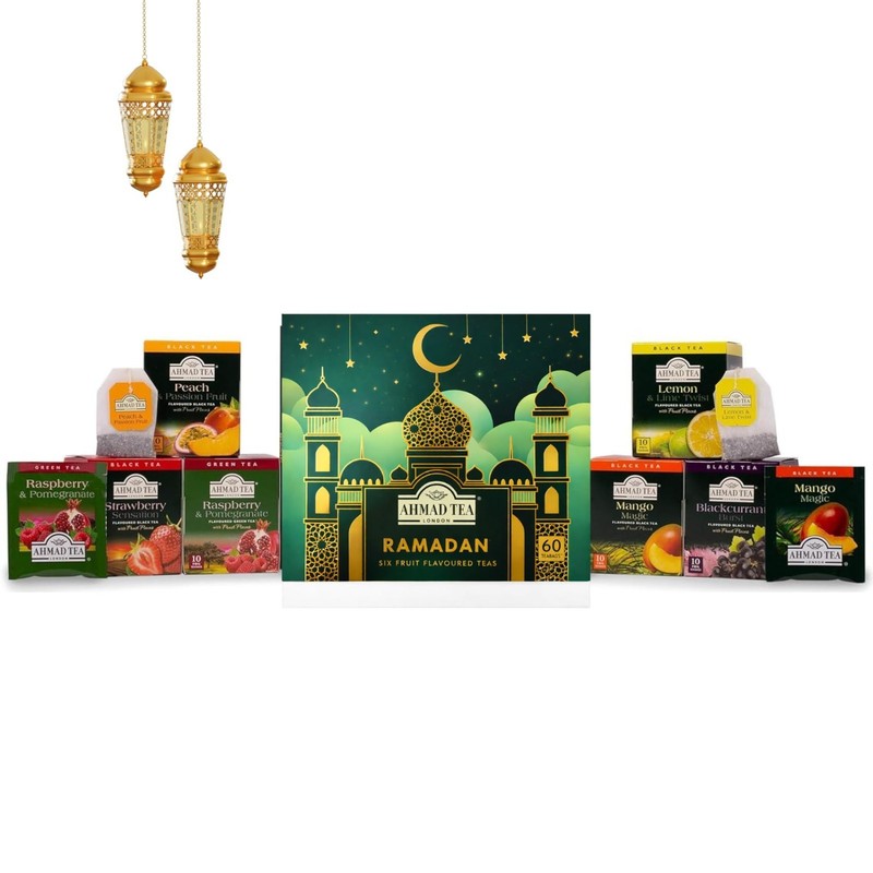 Fruity Tea Gift Box - 60 Assorted Black & Green Teabags for Ramadan Celebration gallery