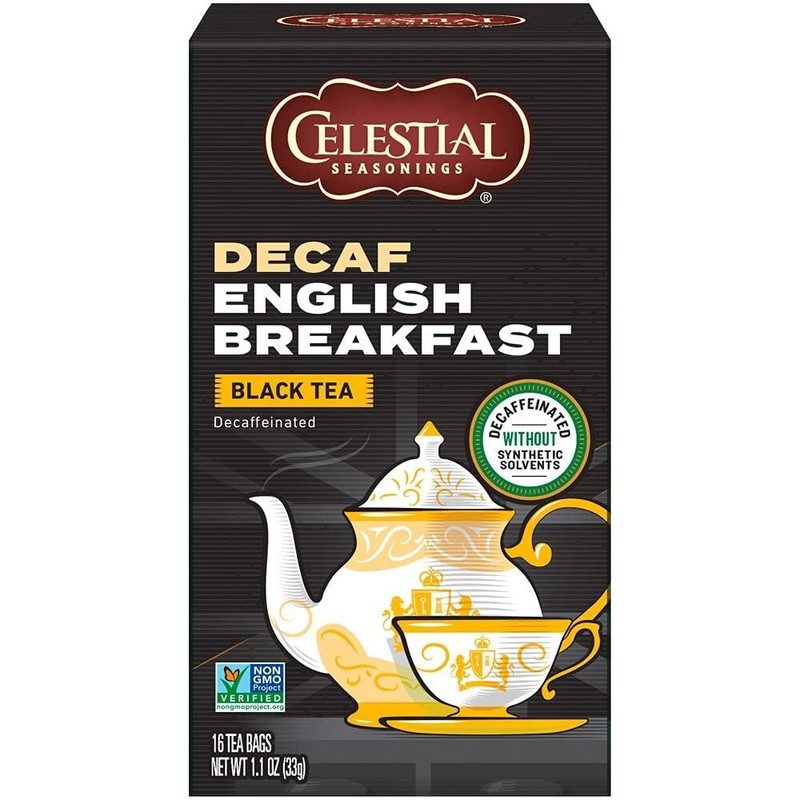 Rare 1 Celestial Decaf English Breakfast Black Tea 16Bag Brew Cool New Year Gift