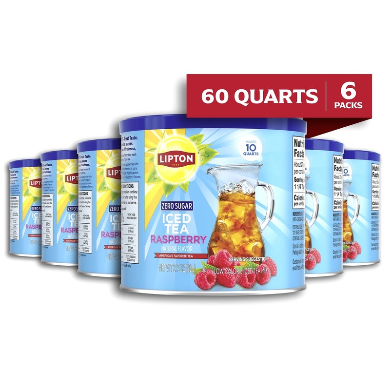 Zero Sugar Raspberry Flavor Iced Tea Mix 10 Quarts