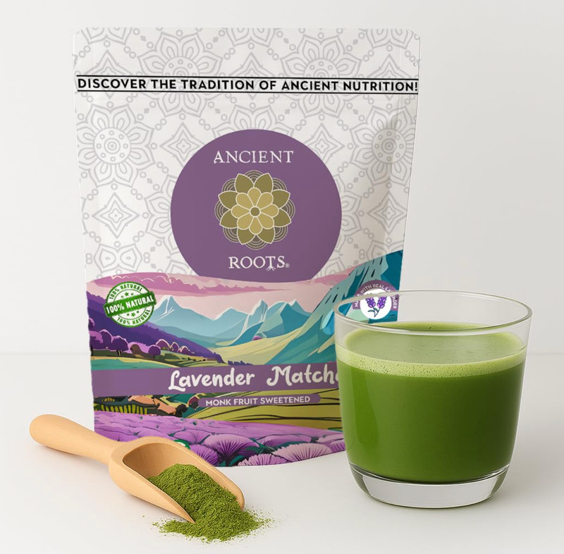 Ancient Roots Lavender Matcha – Green Tea Powder – 100% Japanese Matcha, All-nat