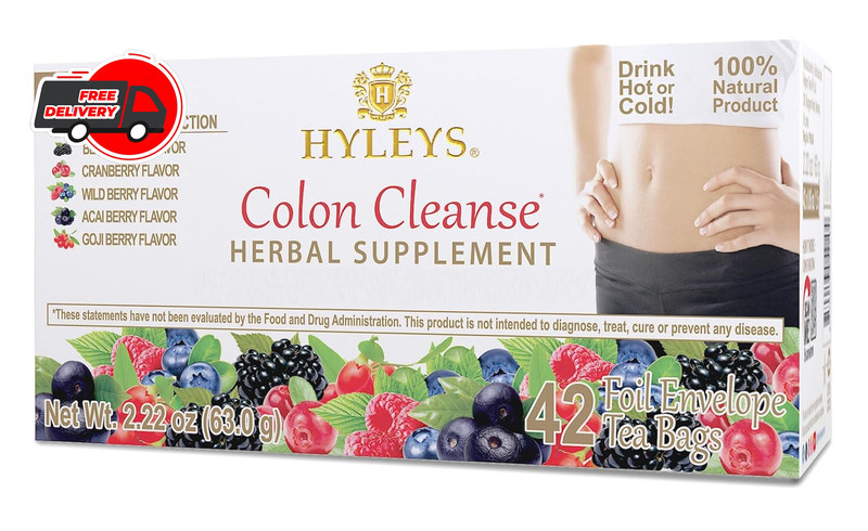Hyleys Colon Cleanse Tea Assorted Flavors - 42 Tea Bags (1 Pack)