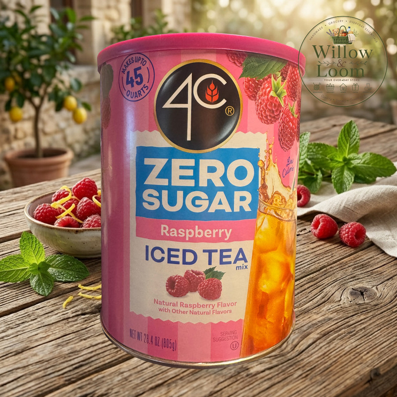4C Zero Sugar Raspberry Iced Tea Mix 28.4oz Natural Raspberry Flovor 45 Quarts gallery