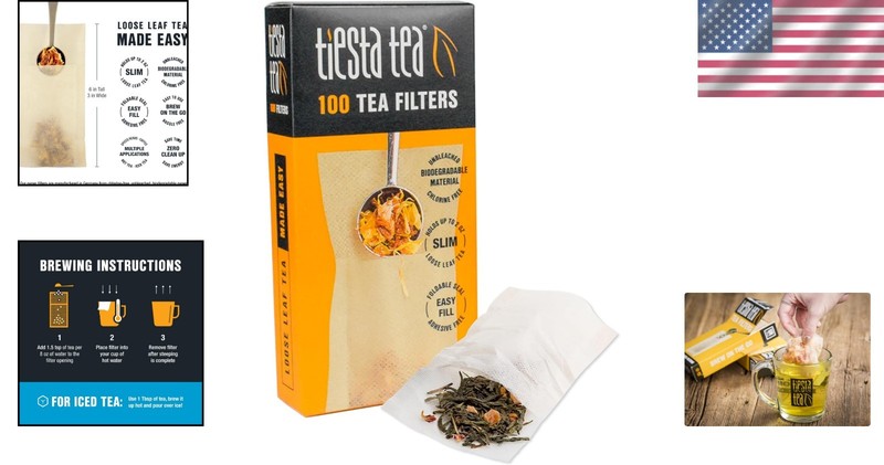 100 Unbleached Disposable Tea Filters - Mess-Free Loose Leaf Infuser gallery