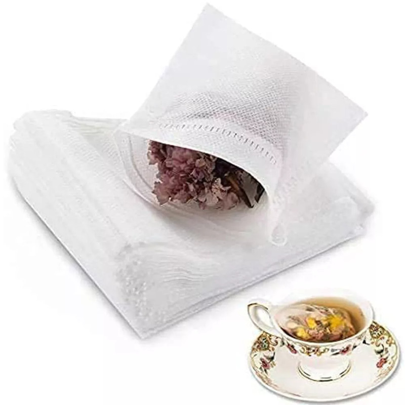 10-300x Drawstring Empty Tea Bags Disposable Teabags Non-woven Spice Filters Bag gallery