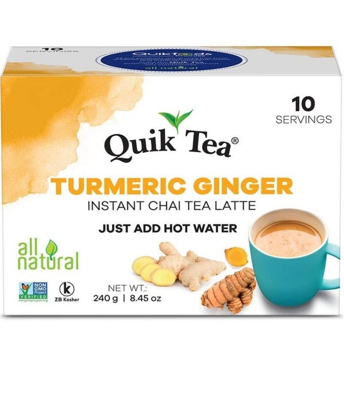 QuikTea Chai Tea Latte, Tumeric Ginger, 34 Oz, 10 count (Pack of 4) gallery