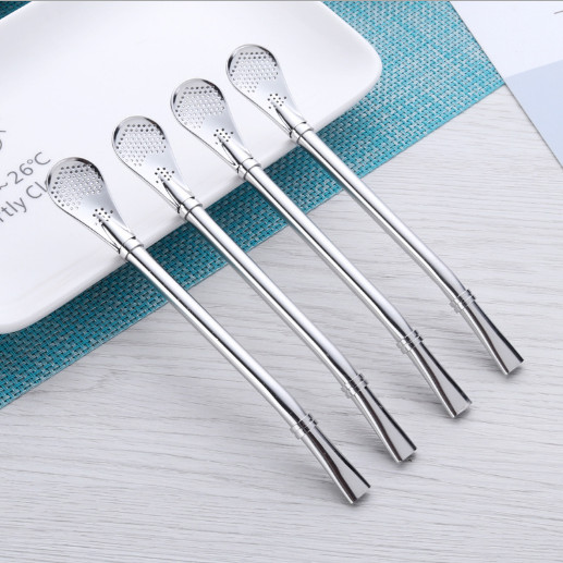 Pro Tea Stainless Steel Drinking Yerba Mate Straw Gourd Bombilla Filter Spoon
