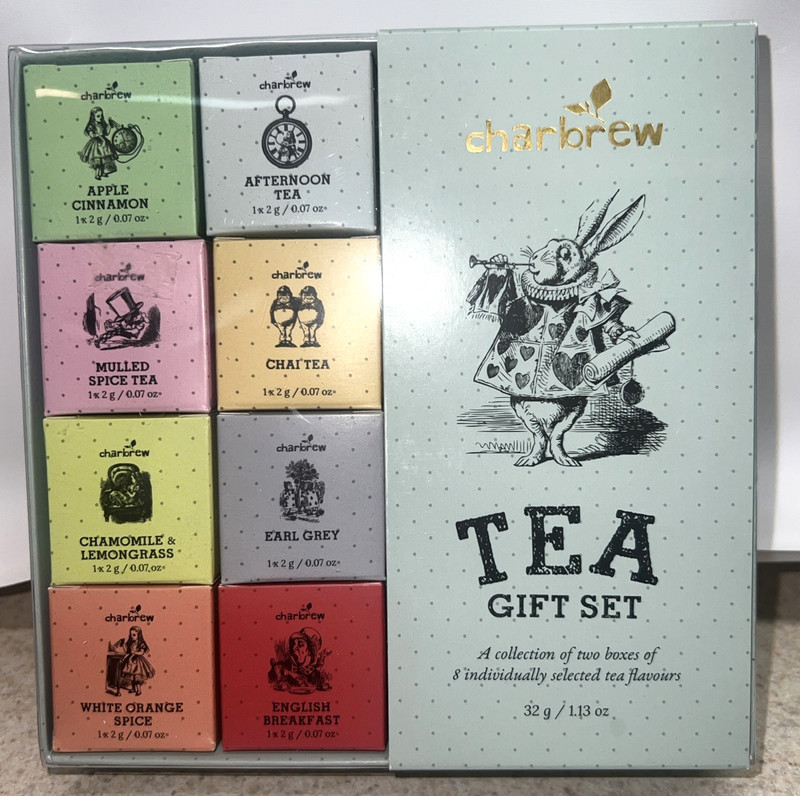 Charbrew Tea Gift Set – 16 Individual Cup Brews (2 Each of 8 Flavors) SEALED NEW